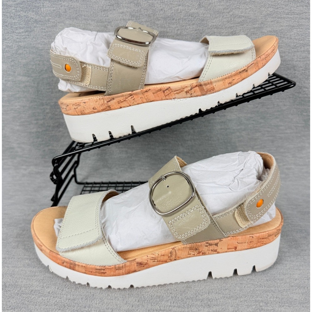 Samuel Hubbard Portola Two Strap Sandal Womens 7M White Nubuck Leather Platform